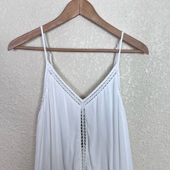 Cupcakes & Cashmere Crochet Frill Sundress Womens Medium White Drop Waist Coast - Picture 5 of 9